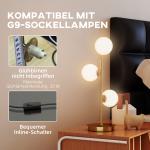 Bordslampa 3 Glober Elegant Mässing Stål och Glas för Sovrum och Vardagsrum Modern Bordsbelysning med G9 Sockel Stabil Fot 24x24x53 cm