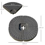 Fyllbar Parasollfot, Stabilt Paraplystativ i HDPE-Plast, Fylls med Sand eller Vatten för Extra Tyngd, Kaffebrun, 100 x 100 x 10,5 cm, 17/25 kg