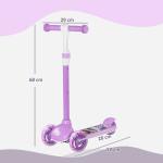 Sparkcykel för Barn med LED-hjul och Justerbart Styre för Lek och Motion Stabil och Lättmonterad Lila Plast och Stål