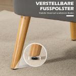 Soffa Loveseat 2-Sits Mörkgrå av Tyg med Linnelook och Trä för Vardagsrum Dubbelsoffa med Träben Lastkapacitet upp till 150 kg 117 x 56,5 x 77 cm