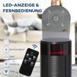 Tornfläkt med Fjärrkontroll 45 W 70° Svängning 12 H Timer 4 Lägen 3 Tysta Hastighetsnivåer Svart Ø31,5 X H117 Cm