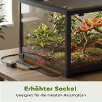 Terrarium 86 Liter Svart Glas och Metall för Reptiler Vivarium med Skjutdörr och Lås Säker Miljö för Ödlor och Insekter 60x45x32 cm