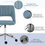 Snurrstol i Blå Sammet, Justerbar Kontorsstol för Vardagsrum, Elegant Skrivbordsstol med Ergonomisk Design, Blå