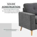 Hörnsoffa L-Form Grå av Linnelook och Trä för Vardagsrum 3-Sits Soffa med Schäslong Modern Design Bekväm 93 x 136 x 85 cm