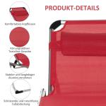 Justerbar Solsäng i Mesh, Hopfällbar Solstol med 5 Lägen, Ergonomisk Design för Trädgård och Pool, Röd, 165 x 60 x 76 cm