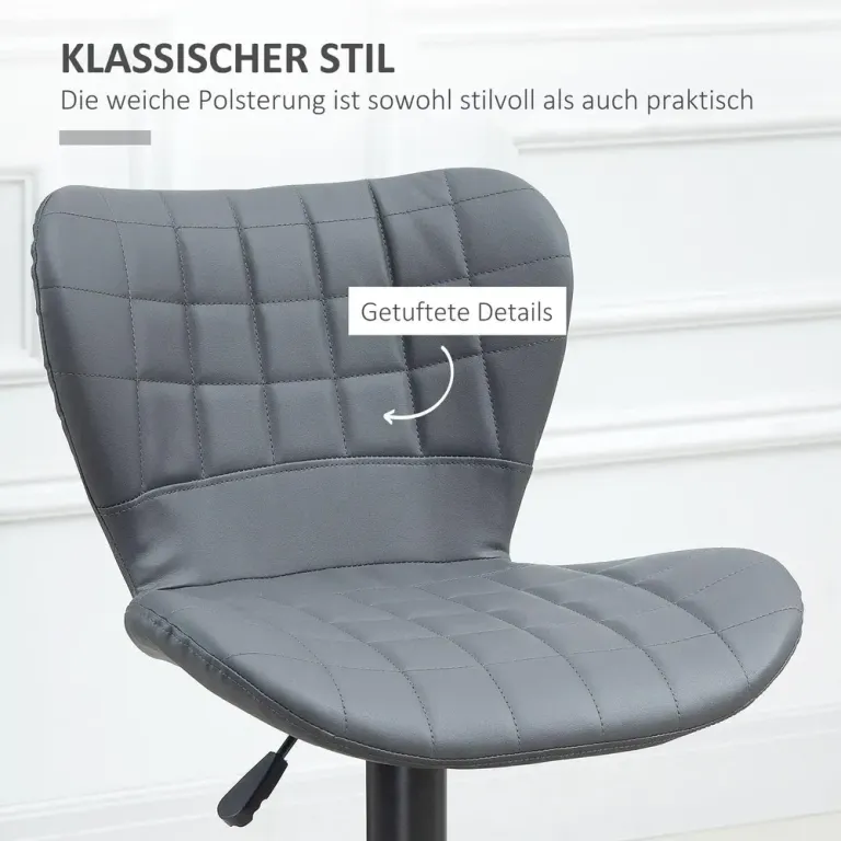 Barstol Bänkpallar Grå av Metall och Plast och Bar Set om 2