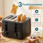 Frukostset 3 Delar Svart Plast och Metall för Kök Vattenkokare Brödrost och Äggkokare Praktiskt Paket 1,7 Liter