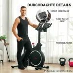 Motionscykel Träningscykel Liggande Ergometer Svart av Stål och Plast för Hemmaträning Cykel med Magnetiskt Motstånd 120 kg