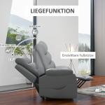 TV-Fåtölj Elektrisk Liggfåtölj Grå av Konstläder och Metall för Vardagsrum Relaxstol med Ståhjälp och Vibrationsmassage 180 kg
