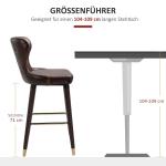 Barstol 2-Pack Eleganta Bistrostolar med Fotstöd och Ryggstöd Matsalsstol PU Brun 52 X 53 X 101 Cm