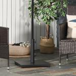 Parasollställ Paraplyhållare Metall för Ø35/38/48 Mm Paraplyer Stabil och Robust Svart 45 X 45 X 39 Cm