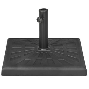 Parasollställ Paraplyfot Svart av Konstharts för Trädgård Stabilt Underlag för Paraplystänger Ø 32-48 mm 51 x 51 x 32 cm