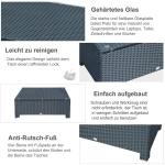 Sidobord i Konstrotting för Utomhusbruk, Väderbeständigt Soffbord för Balkong och Terrass, Praktisk Förvaring, Svart, 85 x 50 x 39 cm