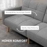 Bäddsoffa med Bäddfunktion och Bekväma Sittkuddar för Vardagsrum Ergonomisk och Prisvärd Grå Linneoptik 205 x 88 cm