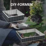 T-Formad Odlingslåda i Stål, Upphöjd Planteringsbänk med Handskar, Ergonomisk Odling för Trädgård, Mörkgrå