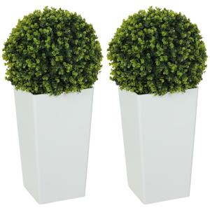 Konstväxt Eukalyptus 2-pack Grön Plast för Inomhus och Utomhus Konstgjord Växt Boll med UV-skydd i Kruka 65 cm