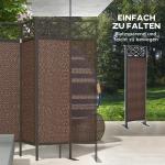 Rumsavdelare/Paravant, Vintage Design, 3-paneler, Brun + Svart, 148 x 33 x 181 cm