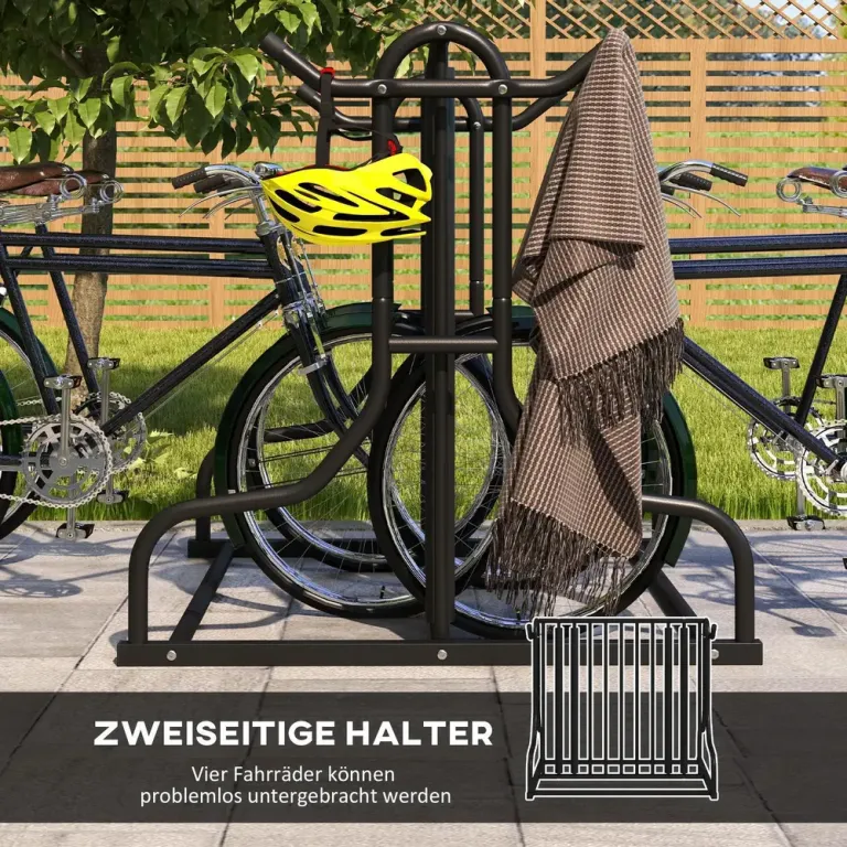 Cykelställ Multipelställ Svart av Stål 90 x 80 x 80 cm