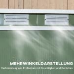 Verktygsbod Redskapsbod med Skjutdörr Grön av Galvaniserat Stål för Trädgård Väderbeständigt Skjul med Grund 2,42 m² 213 x 130 x 172 cm