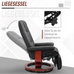 Relaxstol TV-Stol Vilstol med Fotstöd Konstläder 360° Snurrstol 145° Lutbar Svart 78 X 87 X 100 Cm