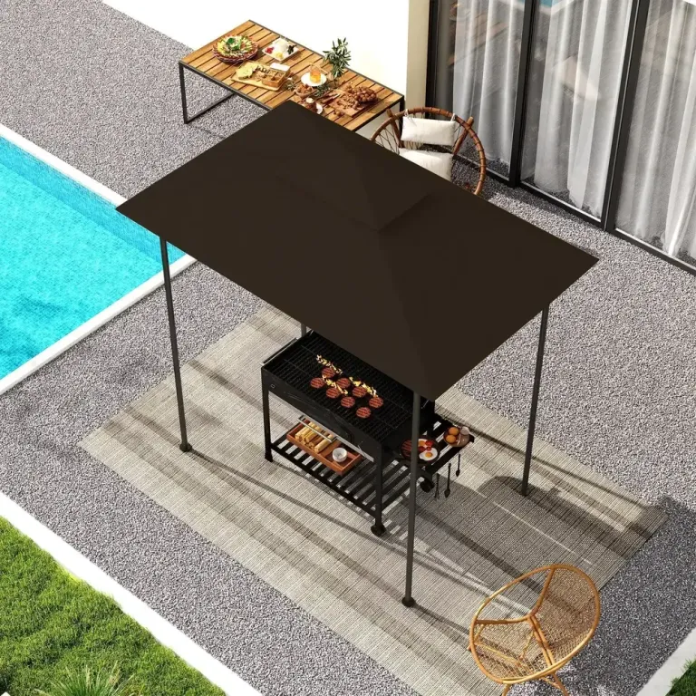 Grillpaviljong Pergola för Uteplats med Tak 3x3 m
