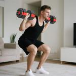 Hantelset Justerbart 25 kg Röd Plast och Metall för Hemmagym 6 i 1 Träningsset med Skivstång och Kettlebell Funktionell Styrketräning Mångsidig