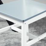 Set med 2 Köksstolar, Massivt Trä, Vit, 41 x 46,5 x 85,5 cm