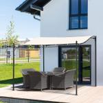 Pergola Trädgårdspaviljong Kapelltält Metall Elegant Skydd för Trädgård och Terrass Kräm 297 X 297 Cm