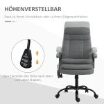Massagekontorsstol Ergonomisk Skrivbordsstol Spelstol Höjdjusterbar Grå