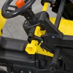 Grävmaskin Leksak Åkfordon Gul Svart av Plast för Barn 3 År Sätesgrävare med Förvaringsfack och Spade Pedaltraktor Rolig Lek