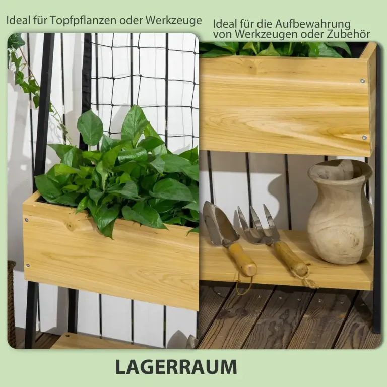 Upphöjd Odlingskrage Planteringslåda med Spaljé Trä