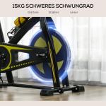 Tyst Motionscykel med Justerbart Motstånd, Pulssensor och Monitor, Gul