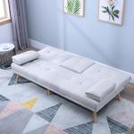 Bäddsoffa Linnetyg Modern 3-Sits Soffa som Bäddas ut Bekväm Gästsäng för Vardagsrummet Ljusgrå 181 X 77 X 72 Cm