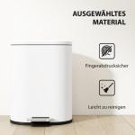 Pedalhink med Mjukstängande Lock Vit Metall för Badrum och Kök Praktisk Soptunna med Urtagbar Innerhink Hygienisk Avfallshantering Stilren 12 l