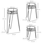 Blomställ i Metall 3-Pack, Dekorativa Växtställ för Krukor, Eleganta Blompallar för Inomhus och Utomhus, Svart, 16 cm