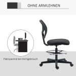 Ergonomisk Kontorsstol med Fotstöd, Höj- och Sänkbar Skrivbordsstol, Bekväm Snurrstol för Arbetsplatsen, Svart