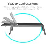 Avkopplingssänd Solstol 5 Stegs Justerbart Ryggstöd Aluminium för Trädgård och Terrass Svart 169 X 65 X 102 Cm