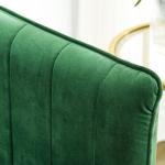 3-sits Soffa med 2 Kuddar, Sammetslook, Retrodesign, Avtagbart Överdrag, Grön, 195 x 88 x 76 cm