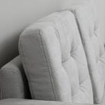 Soffa 3-Sits Soffa Ljusgrå av Tyg och Trä för Vardagsrum och Sovrum Stoppad Soffa med Förvaring och Armstöd 166,5 x 62 x 82 cm