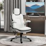 Ergonomisk Kontorsstol Höj- och Sänkbar med Fällbara Armstöd och Vippfunktion 69 X 67 X 113-121 Cm