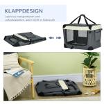 Transportväska Prisvärd Grå Tyg för Hund och Katt med Hopfällbar Design och Tre Dörrar Stabil Box för Resor och Transport 70 x 51 x 50 cm
