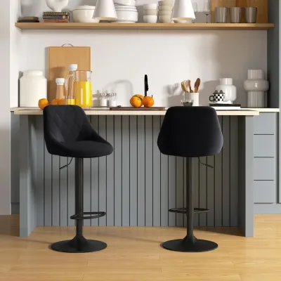 Barstolar i Sammet 2-Pack Köksstolar 46 x 48 x 83-104 cm