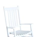 Gungstol Trä med Armstöd Relaxstol Trädgårdsstol för Trädgård och Terrass Vit 69 X 86 X 115 Cm