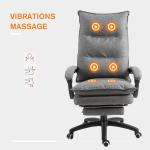 Massagekontorsstol Ergonomisk med Infällbart Fotstöd Höjdjusterbar för Kontor Svart