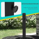 Parasollställ Korsställ Svart av Metall för Fribärande Paraply Robust Paraplyhållare för Trädgård Passar Ø38 till 48 mm 100 x 100 x 75 cm