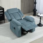 Seniorfåtölj med Uppstigningshjälp och Fjärrkontroll för Maximal Komfort Ergonomisk och Bekväm Blå Tyg med Sidoficka