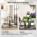 Växtställ Blomsterhylla med 3 Våningar Svart av Metall för Inomhusbruk och Balkong Blomstertrappa för Dekoration 60 cm