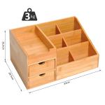 Skrivbordsarrangör Kontorsförvaringslåda 2 Lådor Praktisk Organisering Natur 33 X 20,5 X 15,5 Cm