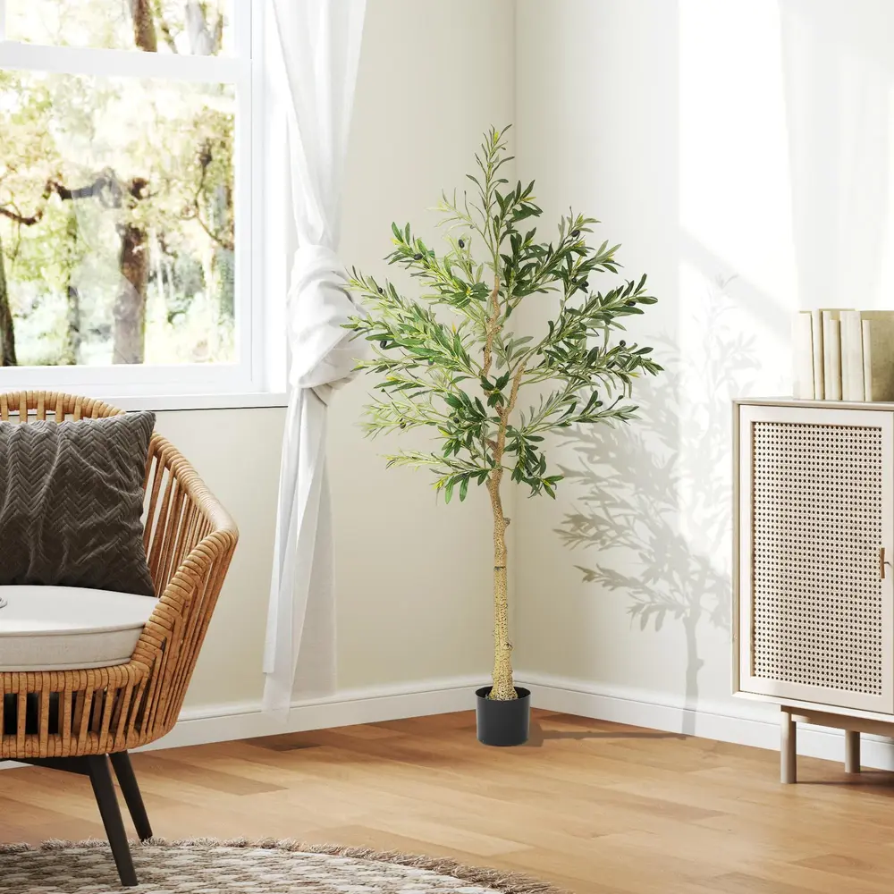 Konstgjort Olivträd 720 Löv 40 Oliver 150 cm, Grön