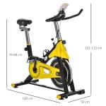 Motionscykel med Remdrift, Justerbar Cykeltränare med LCD-Display, Effektiv Träningsmaskin i Stål för Hemmafitness, Svart, 50 x 100 x 101-113 cm